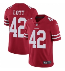 Men's Nike San Francisco 49ers #42 Ronnie Lott Red Team Color Vapor Untouchable Limited Player NFL Jersey