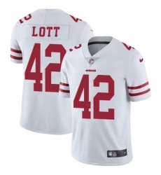 Men's Nike San Francisco 49ers #42 Ronnie Lott White Vapor Untouchable Limited Player NFL Jersey