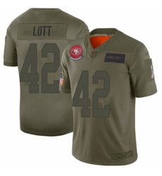 Men's San Francisco 49ers #42 Ronnie Lott Limited Camo 2019 Salute to Service Football Jersey