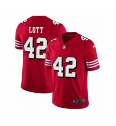 Men's San Francisco 49ers #42 Ronnie Lott Limited Red Rush Vapor Untouchable Football Jerseys