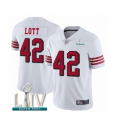 Men's San Francisco 49ers #42 Ronnie Lott Limited White Rush Vapor Untouchable Super Bowl LIV Bound Football Jersey