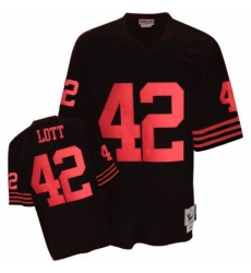 Mitchell and Ness San Francisco 49ers #42 Ronnie Lott Authentic Black Throwback NFL Jersey