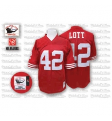 Mitchell and Ness San Francisco 49ers #42 Ronnie Lott Authentic Red Team Color Throwback NFL Jersey