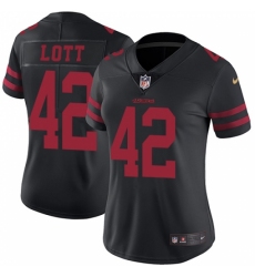 Women's Nike San Francisco 49ers #42 Ronnie Lott Black Vapor Untouchable Limited Player NFL Jersey