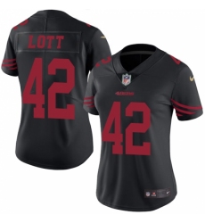 Women's Nike San Francisco 49ers #42 Ronnie Lott Limited Black Rush Vapor Untouchable NFL Jersey