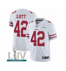 Youth San Francisco 49ers #42 Ronnie Lott White Vapor Untouchable Limited Player Super Bowl LIV Bound Football Jersey