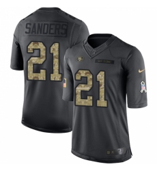 Men's Nike San Francisco 49ers #21 Deion Sanders Limited Black 2016 Salute to Service NFL Jersey