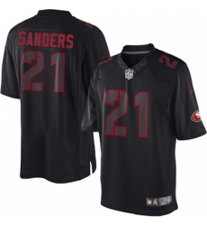 Men's Nike San Francisco 49ers #21 Deion Sanders Limited Black Impact NFL Jersey