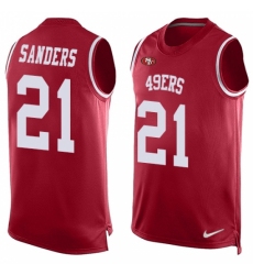 Men's Nike San Francisco 49ers #21 Deion Sanders Limited Red Player Name & Number Tank Top NFL Jersey