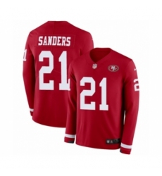 Men's Nike San Francisco 49ers #21 Deion Sanders Limited Red Therma Long Sleeve NFL Jersey