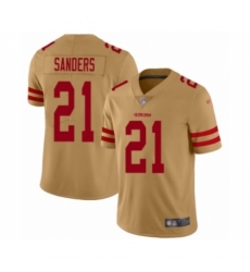 Men's San Francisco 49ers #21 Deion Sanders Limited Gold Inverted Legend Football Jersey