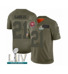 Men's San Francisco 49ers #21 Deion Sanders Limited Olive 2019 Salute to Service Super Bowl LIV Bound Football Jersey