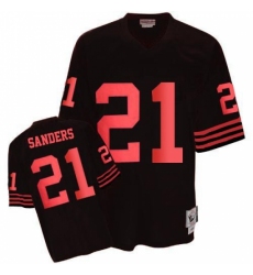 Mitchell and Ness San Francisco 49ers #21 Deion Sanders Authentic Black Throwback NFL Jersey