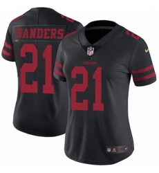 Women's Nike San Francisco 49ers #21 Deion Sanders Black Vapor Untouchable Limited Player NFL Jersey