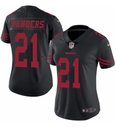 Women's Nike San Francisco 49ers #21 Deion Sanders Limited Black Rush Vapor Untouchable NFL Jersey