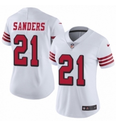 Women's Nike San Francisco 49ers #21 Deion Sanders Limited White Rush Vapor Untouchable NFL Jersey