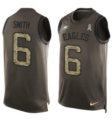 Men's Nike Philadelphia Eagles #6 DeVonta Smith Green Stitched NFL Limited Salute To Service Tank Top Jersey