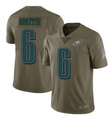 Men's Nike Philadelphia Eagles #6 DeVonta Smith Olive Stitched NFL Limited 2017 Salute To Service Jersey