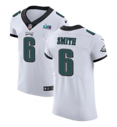 Men's Nike Philadelphia Eagles #6 DeVonta Smith White Super Bowl LVII Patch Stitched NFL New Elite Jersey