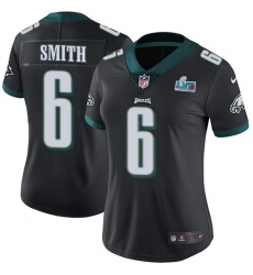 Women's Nike Philadelphia Eagles #6 DeVonta Smith Black Super Bowl LVII Patch Alternate Stitched NFL Vapor Untouchable Limited Jersey