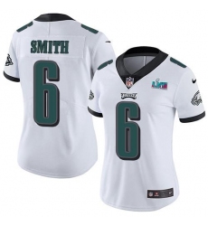 Women's Nike Philadelphia Eagles #6 DeVonta Smith White Super Bowl LVII Patch Stitched NFL Vapor Untouchable Limited Jersey