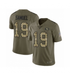 Men's San Francisco 49ers #19 Deebo Samuel Limited Olive Camo 2017 Salute to Service Football Jersey