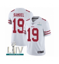 Men's San Francisco 49ers #19 Deebo Samuel White Vapor Untouchable Limited Player Super Bowl LIV Bound Football Jersey