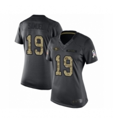 Women's San Francisco 49ers #19 Deebo Samuel Limited Black 2016 Salute to Service Football Jersey