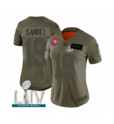 Women's San Francisco 49ers #19 Deebo Samuel Limited Olive 2019 Salute to Service Super Bowl LIV Bound Football Jersey