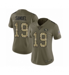 Women's San Francisco 49ers #19 Deebo Samuel Limited Olive Camo 2017 Salute to Service Football Jersey