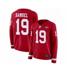 Women's San Francisco 49ers #19 Deebo Samuel Limited Red Therma Long Sleeve Football Jersey