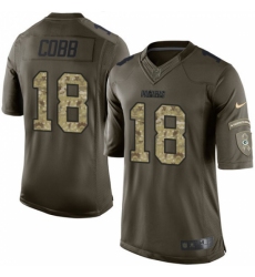 Men's Nike Green Bay Packers #18 Randall Cobb Elite Green Salute to Service NFL Jersey