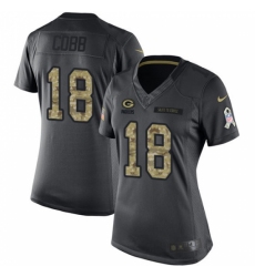 Women's Nike Green Bay Packers #18 Randall Cobb Limited Black 2016 Salute to Service NFL Jersey