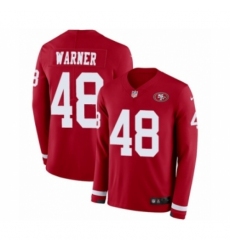 Men's Nike San Francisco 49ers #48 Fred Warner Limited Red Therma Long Sleeve NFL Jersey