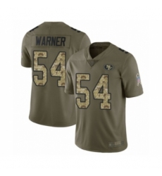 Men's San Francisco 49ers #54 Fred Warner Limited Olive Camo 2017 Salute to Service Football Jersey