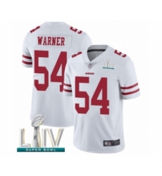 Men's San Francisco 49ers #54 Fred Warner White Vapor Untouchable Limited Player Super Bowl LIV Bound Football Jersey