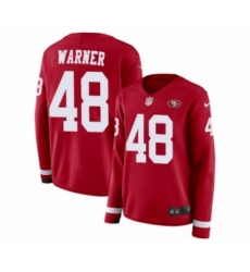 Women's Nike San Francisco 49ers #48 Fred Warner Limited Red Therma Long Sleeve NFL Jersey