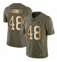 Youth Nike San Francisco 49ers #48 Fred Warner Limited Olive/Gold 2017 Salute to Service NFL Jersey