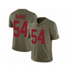 Youth San Francisco 49ers #54 Fred Warner Limited Olive 2017 Salute to Service Football Jersey