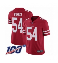 Youth San Francisco 49ers #54 Fred Warner Red Team Color Vapor Untouchable Limited Player 100th Season Football Jersey
