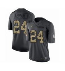 Men's Oakland Raiders #24 Johnathan Abram Limited Black 2016 Salute to Service Football Jersey