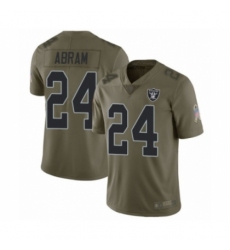 Men's Oakland Raiders #24 Johnathan Abram Limited Olive 2017 Salute to Service Football Jersey