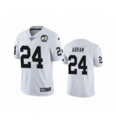 Men's Oakland Raiders #24 Johnathan Abram White 60th Anniversary Vapor Untouchable Limited Player 100th Season Football Jersey