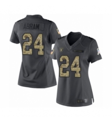 Women's Oakland Raiders #24 Johnathan Abram Limited Black 2016 Salute to Service Football Jersey