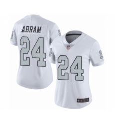 Women's Oakland Raiders #24 Johnathan Abram Limited White Rush Vapor Untouchable Football Jersey