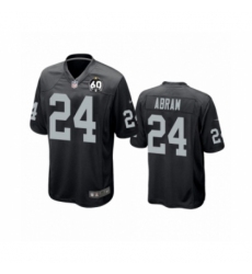 Youth Oakland Raiders #24 Johnathan Abram Game Black 60th Anniversary Team Color Football Jersey