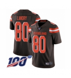 Men's Cleveland Browns #80 Jarvis Landry Brown Team Color Vapor Untouchable Limited Player 100th Season Football Jersey