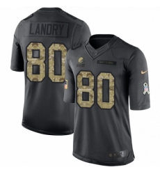 Men's Nike Cleveland Browns #80 Jarvis Landry Limited Black 2016 Salute to Service NFL Jersey