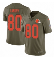 Men's Nike Cleveland Browns #80 Jarvis Landry Limited Olive 2017 Salute to Service NFL Jersey