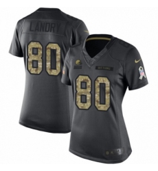 Women's Nike Cleveland Browns #80 Jarvis Landry Limited Black 2016 Salute to Service NFL Jersey